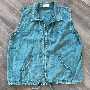 𝅺vintage Honeycomb Unisex Green Vest Size L